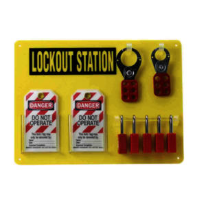 Brady Black Acrylic Padlock Board "LOCKOUT STATION"