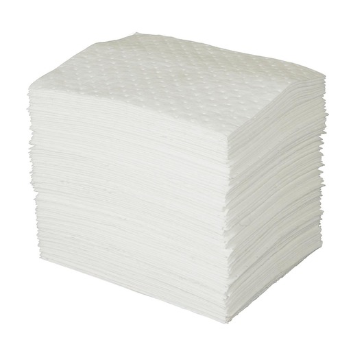 Brady 15" X 19" Oil Plus White Polypropylene Heavy Weight Sorbent Pad