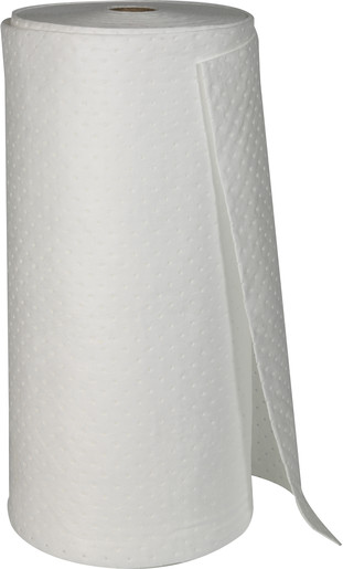 Brady 38" X 144' SPC White Polypropylene Heavy Weight Sorbent Roll