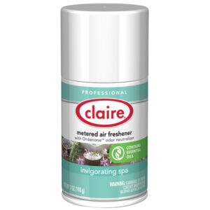 Claire Herbal Fragrant Metered Air Freshener, 7 oz Aerosol, Invigorating Spa, 12/Case
