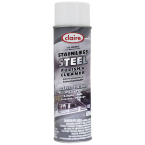 Claire Oil-Based Stainless Steel Polish & Cleaner, 15 oz Aerosol, 12/Case
