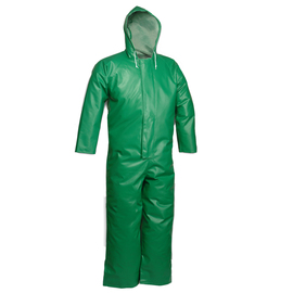 TINGLEY GREEN SAFETYFLEX 17 MIL PVC AND POLYESTER COVERALLS COVERALLS WITH FRONT ZIPPER
