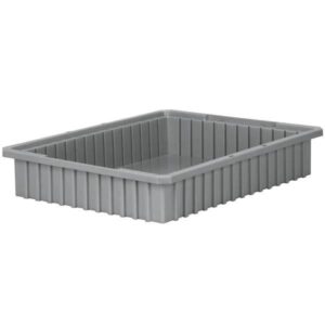 Akro-Mils Akro-Grid Dividable Grid Container, 22 3/8"L x 4"H x 17 3/8"W, Gray, 1/Each