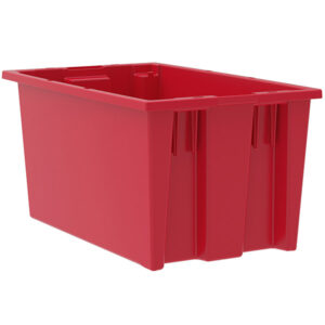 Akro-Mils Nest & Stack Tote, 18"L x 9"H x 11"W, Red, 1/Each