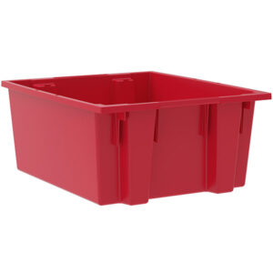 Akro-Mils Nest & Stack Tote, 23 1/2"L x 10"H x 19 1/2"W, Red, 1/Each