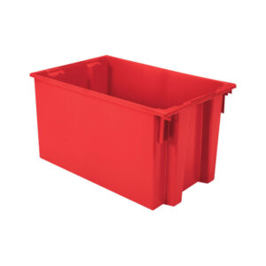 Akro-Mils Nest & Stack Totes, 29 1/2"L x 15"H x 19 1/2"W, Red, 1/Each
