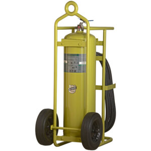 Buckeye 150 lb Halotron I Stored Pressure Wheeled Fire Extinguisher w/ Semi-Pneumatic Rubber Wheels, 62"H x 24"W x 41 1/2"D, 10A:120B:C, 1/Each