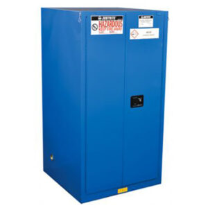 Justrite Sure-Grip EX Hazardous Material Safety Cabinet, 60 gal, 2 Shelf, 65"H x 34"W x 34"D, Blue, 1/Each