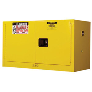 Justrite Sure-Grip EX Piggyback/Wall Cabinet w/ Self-Close Doors & 1 Shelf, 17 gal