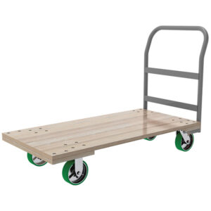 Akro-Mils Series 5 Wood Platform Truck, 24" x 48" Deck w/ 6" Polyurethane Casters, 2400 lb, Gray,