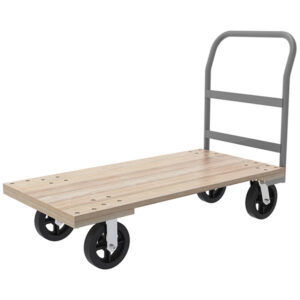 Akro-Mils Series 5 Wood Platform Truck, 24" x 48" Deck w/ 8" Mold-On Rubber Casters, 1500 lb, Gray, 1/Each