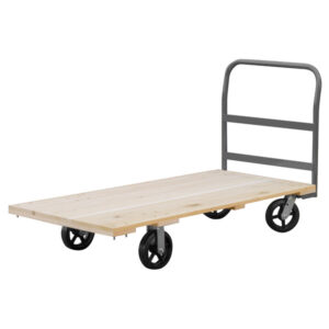 Akro-Mils Series 5 Wood Platform Truck, 30" x 60" Deck w/ 8" Mold-On Rubber Casters, 1500 lb, Gray, 1/Each