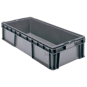 Buckhorn Straight Wall Container, 32"L x 15"W x 8"H, Dark Gray, 1/Each