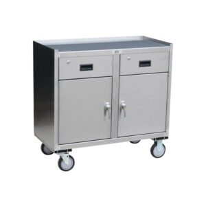 Jamco Stainless Steel Mobile Cabinet, 2 Drawers & 2 Doors, 1/Each