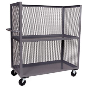 Jamco Mesh Truck, 3-Sided, 2 Shelves, Gray, 1/Each