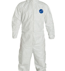 DuPont White Tyvek 400 5.9 mil Disposable Coveralls With Attached Hood, Elastic Wrist And Ankles