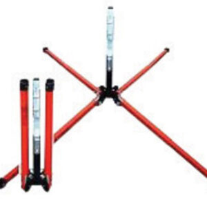 Dicke Safety Products 12" H Sign 22" Leg Black And Orange Powder Coated Steel Leg DynaLite Non-Spring Lightweight Compact Screwlock Sign Stand