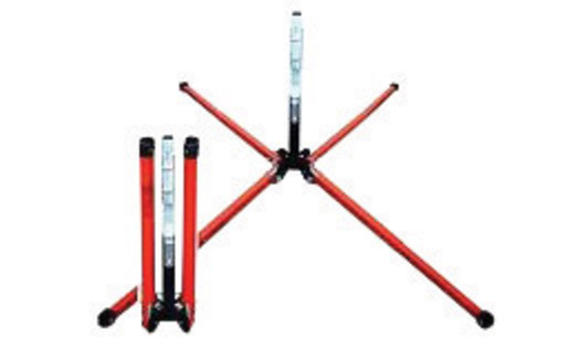 Dicke Safety Products 12" H Sign 22" Leg Black And Orange Powder Coated Steel Leg DynaLite Non-Spring Lightweight Compact Screwlock Sign Stand