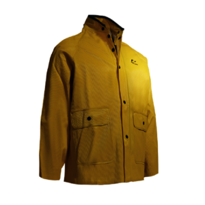 DUNLOP PROTECTIVE FOOTWEAR YELLOW WEBTEX .65 MM POLYESTERPVC RAIN JACKET WITH HOOD SNAPS
