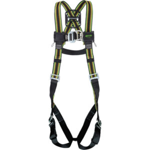 Honeywell Miller DuraFlex Tower Climbing Harness w/ Friction Buckle Shoulder & Mating Buckle Leg Straps, Front D-Ring, Universal, Lime/Black, 1/Each