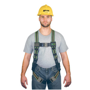 Honeywell Miller DuraFlex Harness w/ Quick Connect Buckle Chest & Leg Straps, Comfort D-Pad, Universal, Lime/Black, 1/Each