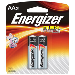 Energizer Max Alkaline AA Batteries, 2/Pkg