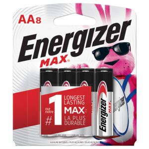 Energizer Max Alkaline AA Batteries, 8/Pkg