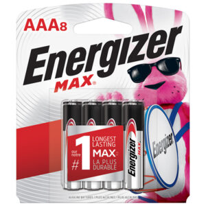 Energizer Max Alkaline AAA Batteries, 8/Pkg