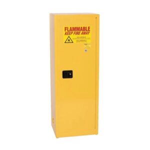 Eagle 24 Gallon Yellow 18 Gauge Steel Safety Storage Cabinet With (1) Self-Closing Door, (3) Shelves, (2) Vents, Warning Labels And 3-Point Latch System (For Flammable Liquids)