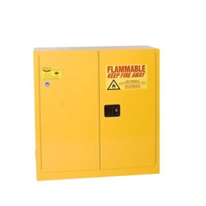 Eagle 30 Gallon Yellow 18 Gauge Steel Safety Storage Cabinet With (2) Self-Closing Doors, (1) Shelf, (2) Vents And 3-Point Latch System (For Flammable Liquids)