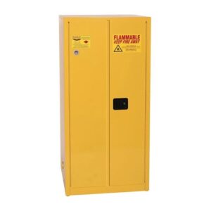 Eagle 60 Gallon Yellow 18 Gauge Steel Safety Storage Cabinet With (2) Self-Closing Doors, (2) Shelves, (2) Vents And 3-Point Latch System (For Flammable Liquids)