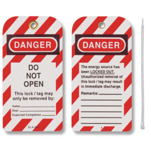 Honeywell Styrene Lockout Tags, "Do Not Open", Red/Black/White, 25/Pkg