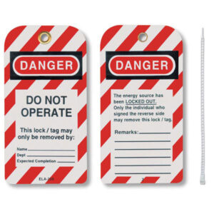 Honeywell Styrene Lockout Tags, "Do Not Operate", Red/Black/White, 25/Pkg