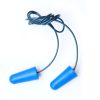 ENCORE BLUE METAL DETECTABLE FOAM PU EAR PLUGS, BLUE PVC CORD, NRR 32 DB, 100 PR/BOX,