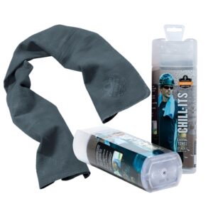 Ergodyne Chill-Its 6602 Evaporative Cooling Towel, Gray, 1/Each