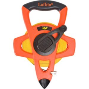 Lufkin Hi-Viz Orange Reel Fiberglass Tapes, 1/2 in x 100 ft, SAE, Orange, 1/8 in Grad