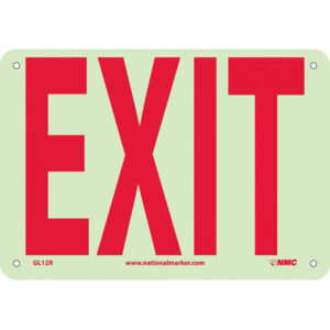 NMC Exit Sign, Rigid Plastic, 7" x 10", 1/Each