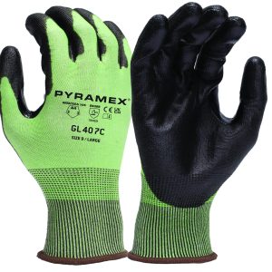 Cut Resistant Dipped Glove, Polyurethane, ANSI A4, Green