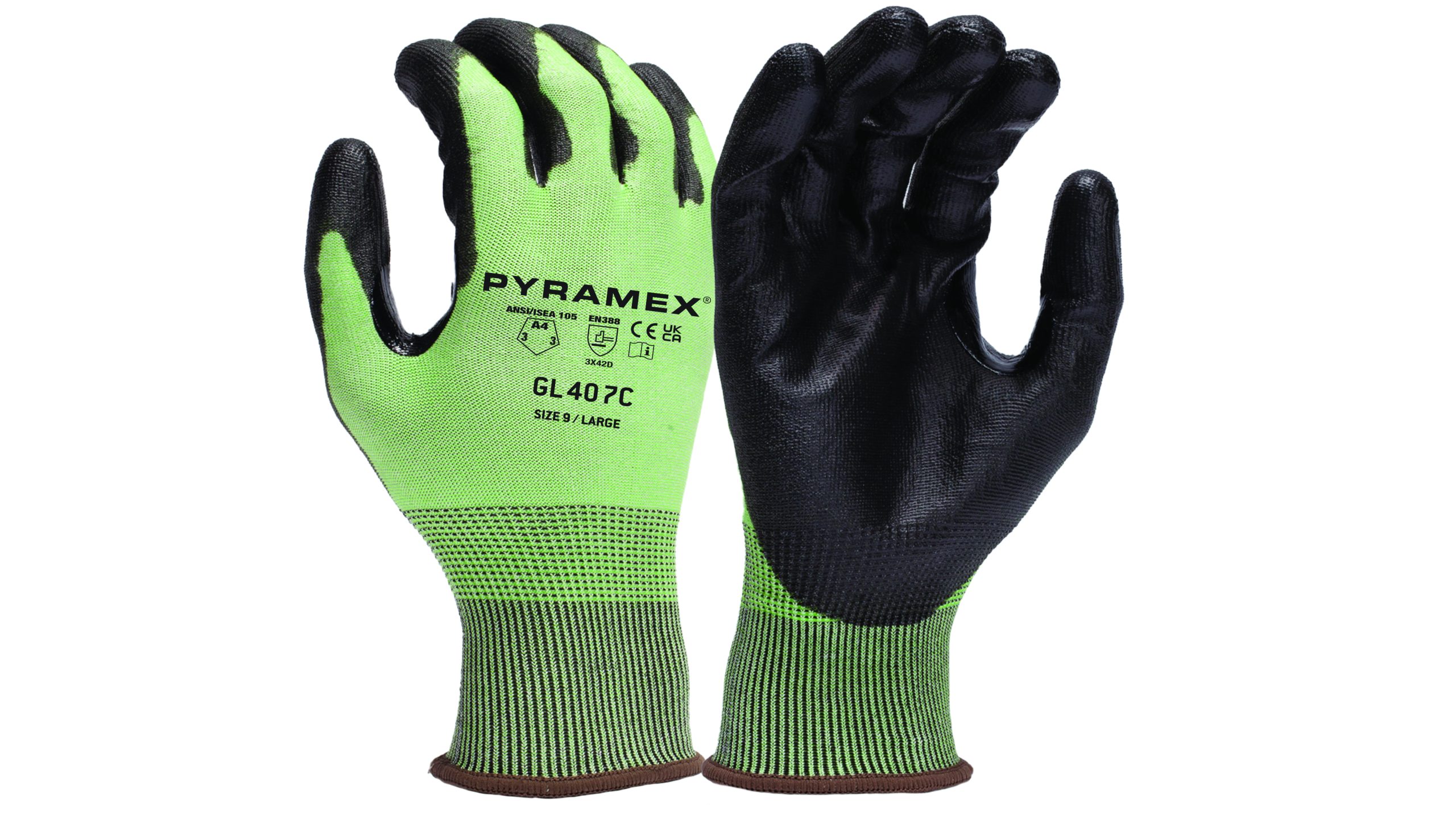 Cut Resistant Dipped Glove, Polyurethane, ANSI A4, Green