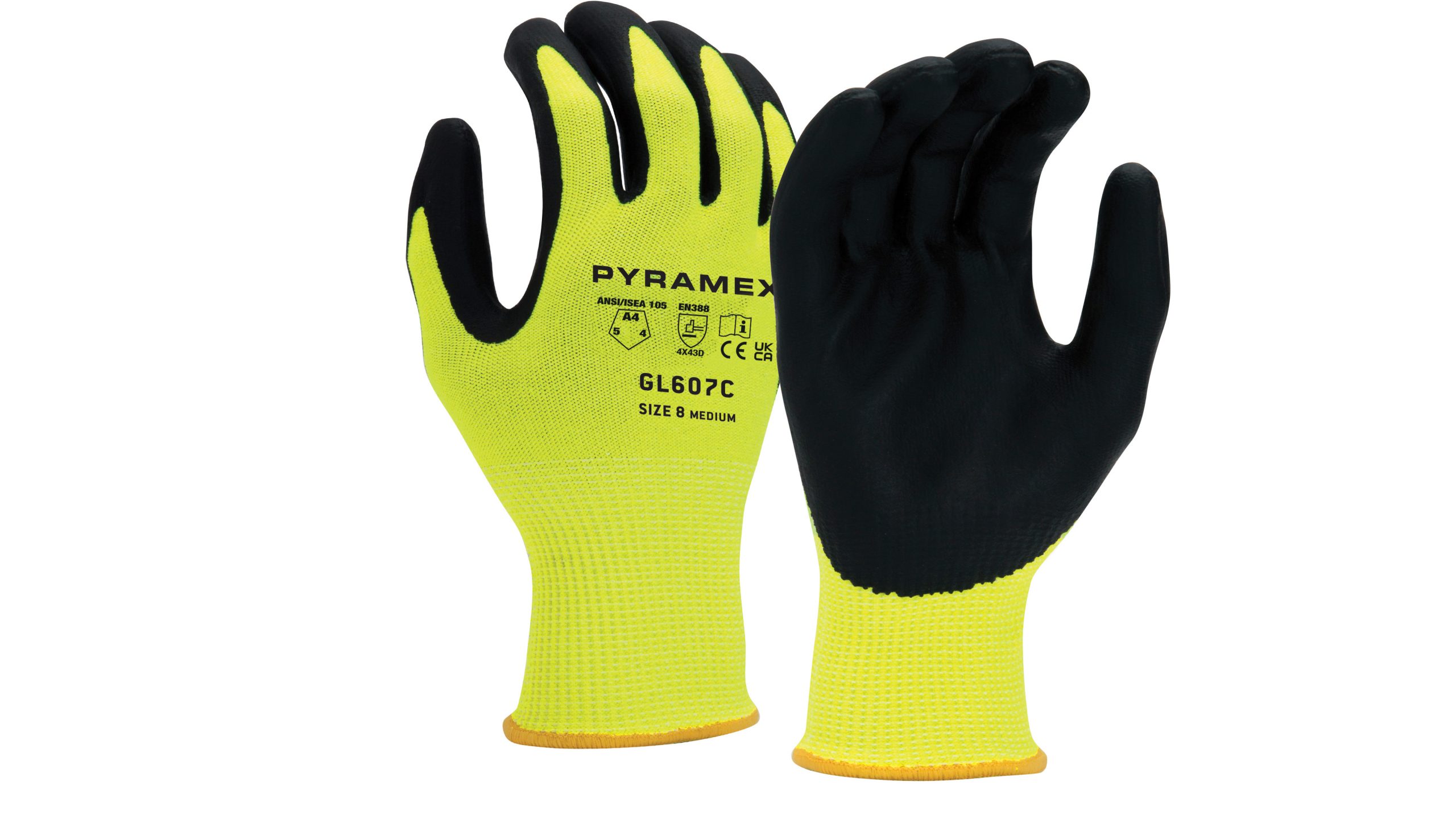 Cut Resistant Micro-Foam Nitrile Coated Glove, ANSI A4, Lime,