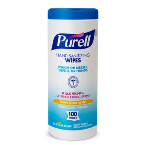 GOJO 5.75" x 7" Canister PURELL Citrus Scented Hand Sanitizer Wipes