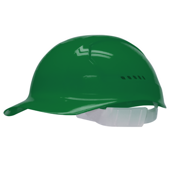 DUO SAFETY FOREST GREEN VENTED BUMP CAP WITH BROW PAD, 4-POINT PLASTIC SUSPENSION