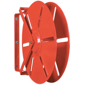 FireTech Heavy-Duty Hose Reel (For 1 1/2" Rack 100'', SJ 75'', & DJ 50'' Hose), 23 3/8"L x 19"H x 5 3/4"W, Red, 1/Each