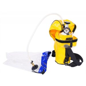 Honeywell 2216 psig ER5000 Escape Breathing Apparatus With ValvePressure Gauge Assembly, Breathing Tube, Protective Air HoodRegulator And Carry Pouch