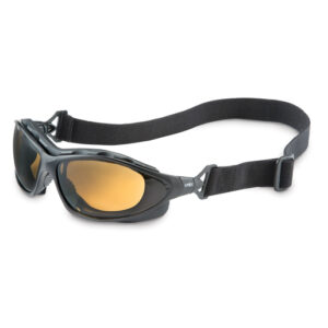 Honeywell Uvex Seismic Black Safety Glasses With Espresso Polycarbonate Uvextra Anti-Fog Lens