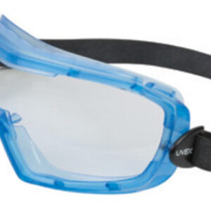 Honeywell Uvex Entity Indirect Vent Chemical Splash Impact Goggles With Blue Frame And Clear Uvextra Anti-Fog Lens