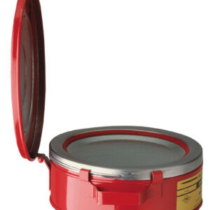 Justrite 2 Quart Red Galvanized Steel Safety Bench Can With 7-12" Dasher Plate Without Wire Basket