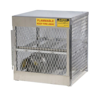Justrite Pressurized Gas Cylinder Locker, Horizontal, 33 1/2"H x 30"W x 32"D, Gray, 1/Each