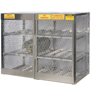 Justrite Pressurized Gas Cylinder Locker, Horizontal, 49 1/2"H x 60"W x 32"D, Gray, 1/Each