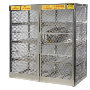 Justrite Pressurized Gas Cylinder Locker, Horizontal, 65"H x 60"W x 32"D, Gray, 1/Each